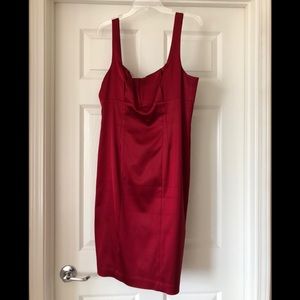 Red satin stretch dress